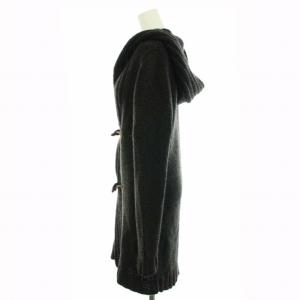 Theory ダルメシアンカリナエル DALMATIAN CARYNA L ニットカーディガン ロング フード カシミヤ 2 M 茶 ブラウン