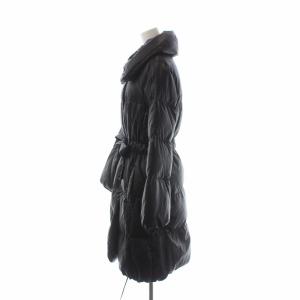 Theory ダウンコート ロング ハイネック ベルト ナイロン 2 M 黒 ブラック GY09