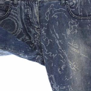 ETRO デニムパンツ ペイズリー柄 ジーンズ ストレート 28 L 青 ブルー