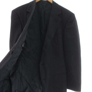 dunhill テーラードジャケット シングル 2B 総裏地 ノーベント ウール L 紺 ネイビー