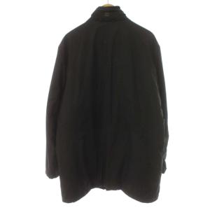 Calvin Klein スタンドカラーコート ハーフ 裏地キルティング 切替 リブ アウター L 黒 ブラック