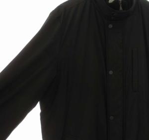 Calvin Klein スタンドカラーコート ハーフ 裏地キルティング 切替 リブ アウター L 黒 ブラック