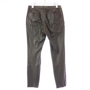 ISSEY MIYAKE HaaT フェイクレザーパンツ テーパード スラックス ジップフライ 2 M 茶 ブラウン