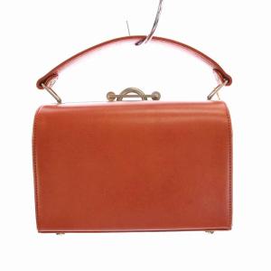 Jean Paul GAULTIER ミニ ハンドバッグ がま口 レザー オレンジ 茶
