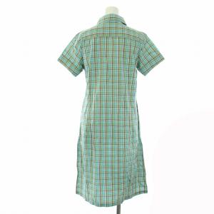 LACOSTE シャツワンピース 半袖 ひざ丈 ワッペン 40 XL マルチカラー