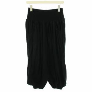 サルエルパンツ イージー ハイウエスト ギャザー 変形 黒 ブラック