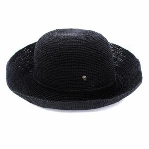 HELEN KAMINSKI 麦わら帽子 ハット ラフィア リボン 黒 ブラック