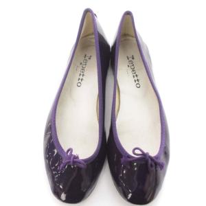 Repetto バレエシューズ フラットシューズ エナメル リボン 靴 シューズ 37 23.3cm 紫 パープル