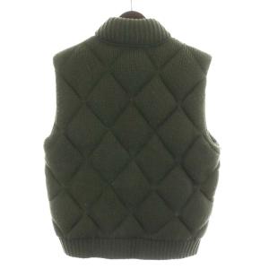 DIESEL ダウンベスト ジップアップ ニット アウター S カーキ