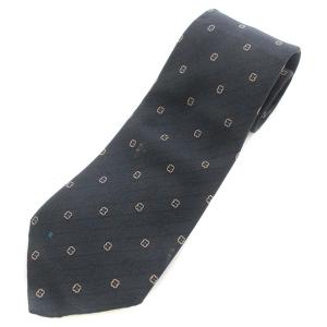 ネクタイ シルク 総柄 ネイビー 紺