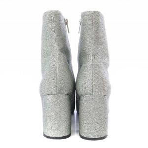 Ameri VINTAGE SQUARE GLITTER BOOTS ショートブーツ ヒール サイドジップ ラメ グリッター M 23.5cm シルバー