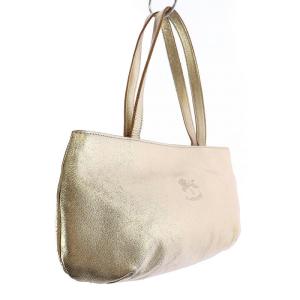 IL BISONTE ハンドバッグ ミニ ロゴ レザー ゴールド
