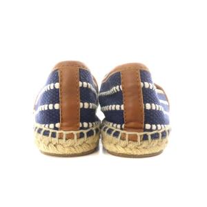 TORY BURCH スリッポン エスパドリーユ ロゴ 6.5M 23.5cm 青 ブルー