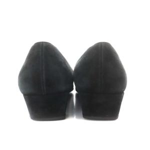 Salvatore Ferragamo ガンチーニ パンプス スエード ヒール スクエアトゥ 6 24.0cm 黒 ブラック