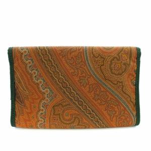 ETRO ポーチ ケース ペイズリー柄 茶 ブラウン 緑 グリーン