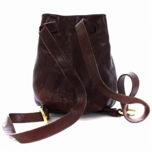 HIROFU リュックサック デイバッグ ロゴ レザー 茶 ブラウン