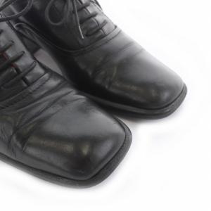 BALLY レースアップシューズ シューズ チャンキーヒール スクエアトゥ レザー 36.5 24cm 黒 ブラック