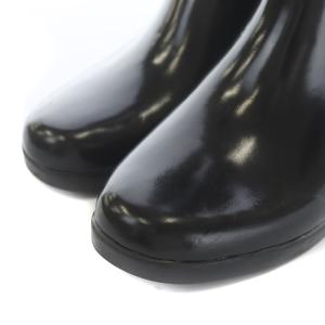 kate spade new york レインブーツ 長靴 ロング チャンキーヒール リボン ラバー 7 24cm 黒 ブラック OF