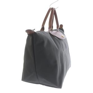 Longchamp ルプリアージュ LE PLIAGE DEPOSE トートバッグ ハンドバッグ ナイロン レザー M チャコールグレー 茶色