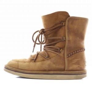 UGG australia Lodge ロッジ ムートンブーツ ショート レースアップ ボア スエード US8 25cm 茶 ブラウン 1007710