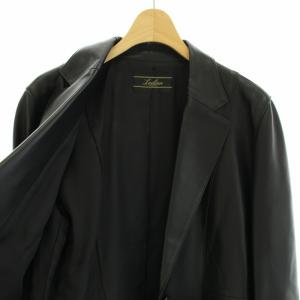 Leilian テーラードジャケット レザージャケット シングル 1B ノーベント ラムレザー 11 L 黒 ブラック