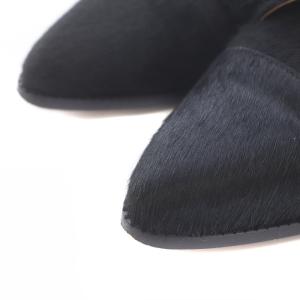 PELLICO サニー SUNNY オックスフォードシューズ レースアップ ポインテッドトゥ ハラコ 36 23-23.5cm 黒 ブラック