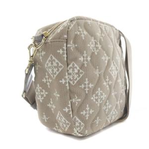 russet ボックスショルダーバッグ ポシェット 斜めがけ キルティング コットンジャガード ベージュ 白 ホワイト CE-499 OF