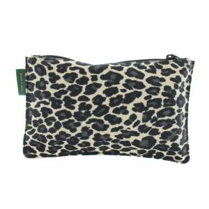 Hervé Chapelier フラットポーチ ポーチ ペンケース ナイロン レオパード柄 ヒョウ柄 黒 ブラック グレー オフホワイト 902F