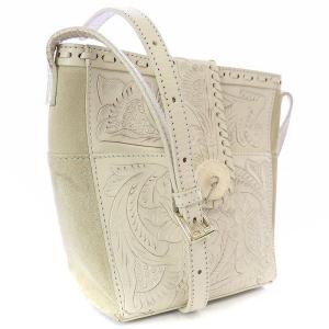 CARVING TRIBES Romina ショルダーバッグ レザー スエード 切替 白 ホワイト