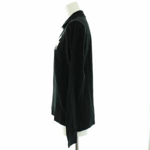 POLO RALPH LAUREN ポロシャツ カットソー ビッグポニー 鹿の子 刺繍 長袖 コットン L 黒 ブラック