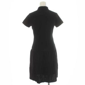 RALPH LAUREN ポロシャツ ワンピース フレア ミニ 半袖 ロゴ 刺繍 M 黒 ブラック