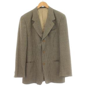 テーラードジャケット チェック 50 L ベージュ 黒
