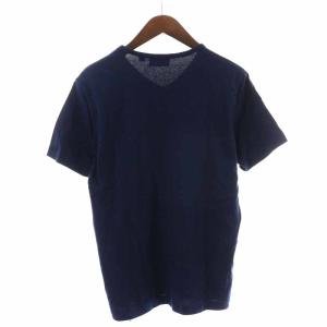 LACOSTE SLIM FIT ベーシックVネックTシャツ (半袖) カットソー ワニロゴワッペン FR4 M 紺 ネイビー TH632E
