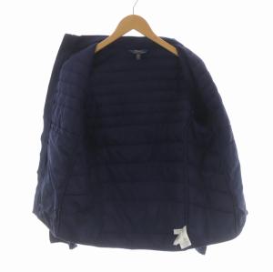 POLO RALPH LAUREN 中綿ジャケット ジップアップ ハイネック キルティング 切替 ワンポイント XL 紺 ネイビー 白 ホワイト GY09