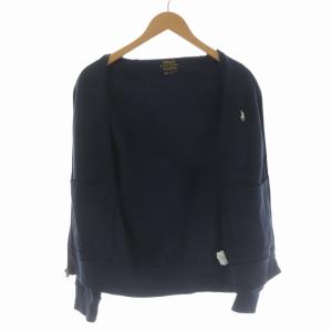 POLO RALPH LAUREN ジップアップジャケット スウェット ハイネック ワンポイント XS 紺 ネイビー 白 ホワイト GY09