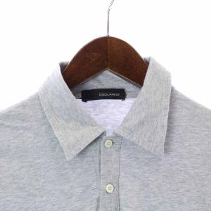 DSQUARED2 ポロシャツ コットン プリント 半袖 L グレー