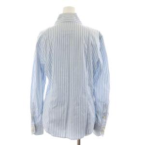 ETRO ブラウス シャツ 長袖 ストライプ コットン 42 M 青 ブルー 白 ホワイト