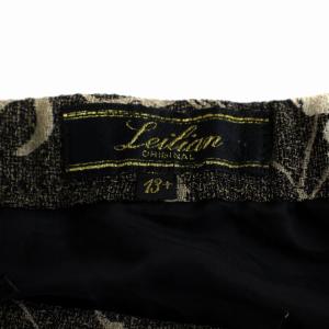 Leilian フレアスカート ロング 花柄 大きいサイズ 13+ XL 黒 ブラック ベージュ