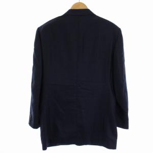 VALENTINO テーラードジャケット 総裏地 シングル 3B ウール リネン シルク イタリア製 54 4L 紺 ネイビー