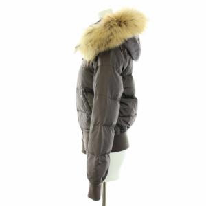 MICHAEL Michael Kors ダウンジャケット  ダウンベスト 2way アウター フード ラクーンファー 4 S 茶 ブラウン