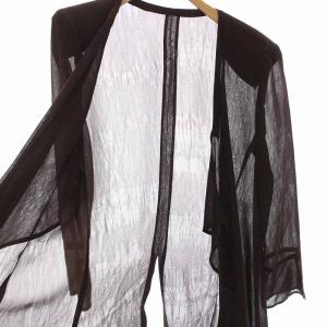 Leilian セットアップ 上下 3点セット シアー カーディガン プリーツ 長袖 カットソー ロング スカート 9 M 茶 ブラウン