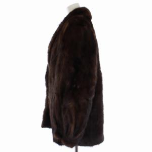 SAGA MINK MUTUS ORIGINAL FUR 銀サガ ファーコート 毛皮コート ミドル丈 11 L 茶 ブラウン