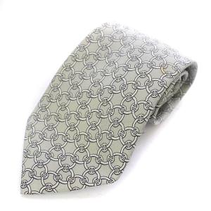 ネクタイ レギュラータイ シルク 総柄 チェーン グレー