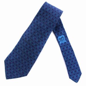 ネクタイ 総柄 シルク フランス製 青 ブルー 7249 MA
