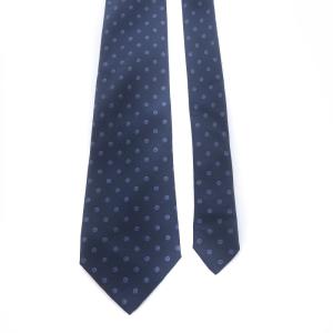 CHANEL ネクタイ レギュラータイ ドット 絹 シルク 紺 ネイビー 赤 レッド GY08 OH