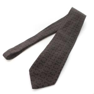 GIVENCHY ネクタイ レギュラータイ ロゴ シルク イタリア製 ビジネス スーツ 茶 ブラウン 黒 ブラック