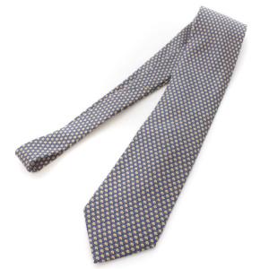 HERMES ネクタイ レギュラータイ かたつむり カタツムリ シルク フランス製 ビジネス スーツ 紺 ネイビー