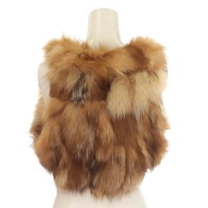 GRACE CONTINENTAL 毛皮 ベスト ボレロ フォックスファー 36 S ベージュ 茶