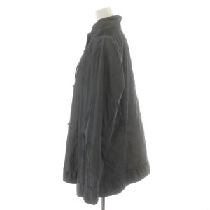 Leilian 中綿ジャケット スタンドカラー シングル フリル 大きいサイズ 13+ 2L グレー