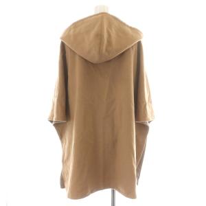 GRACE CONTINENTAL ポンチョ コート ショート フード ダブル ウール 36 S ベージュ
